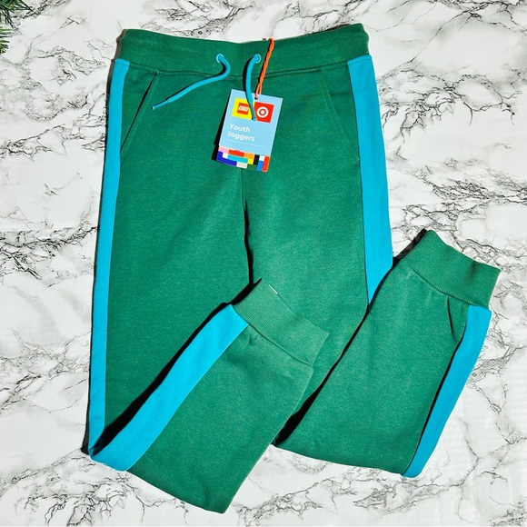 Lego Collection x Target Green Blue Track Jogger Pants Youth Size M NEW - Picture 2 of 6
